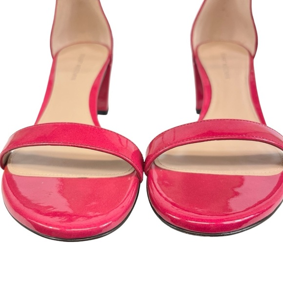 Stewart Weitzman Nudistcurve Patent Leather Block Heel Sandals Women US 7 Pink - Picture 4 of 12